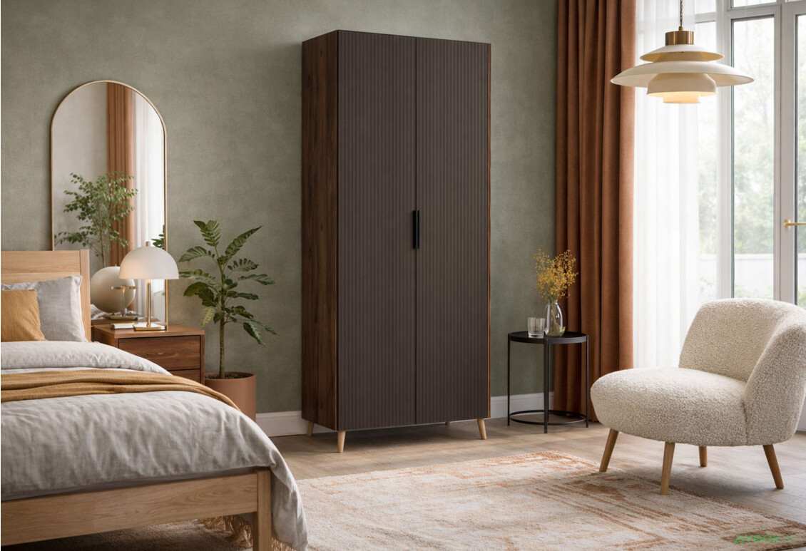 Изображение 2 - Шкаф Киевский стандарт Лайн 2-дверная 100 см дуб ливорно / смоки софт