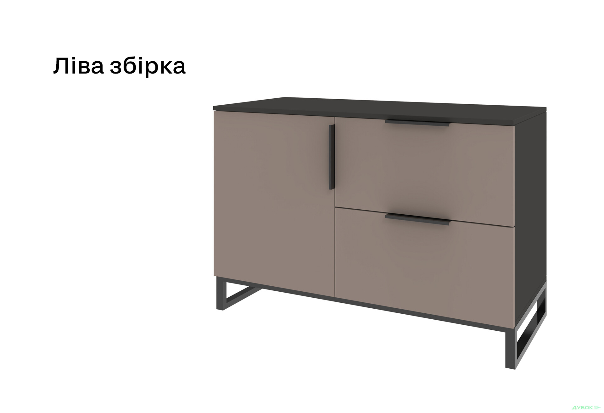 Зображення 3 - Комод Київський стандарт Лайн декор ДСП 1-дверний з 2 шухлядами 110 см