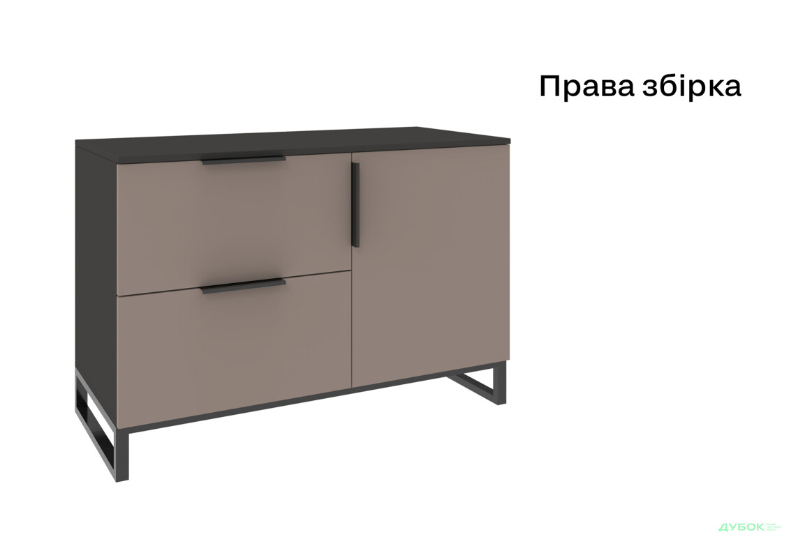 Зображення 4 - Комод Київський стандарт Лайн декор ДСП 1-дверний з 2 шухлядами 110 см