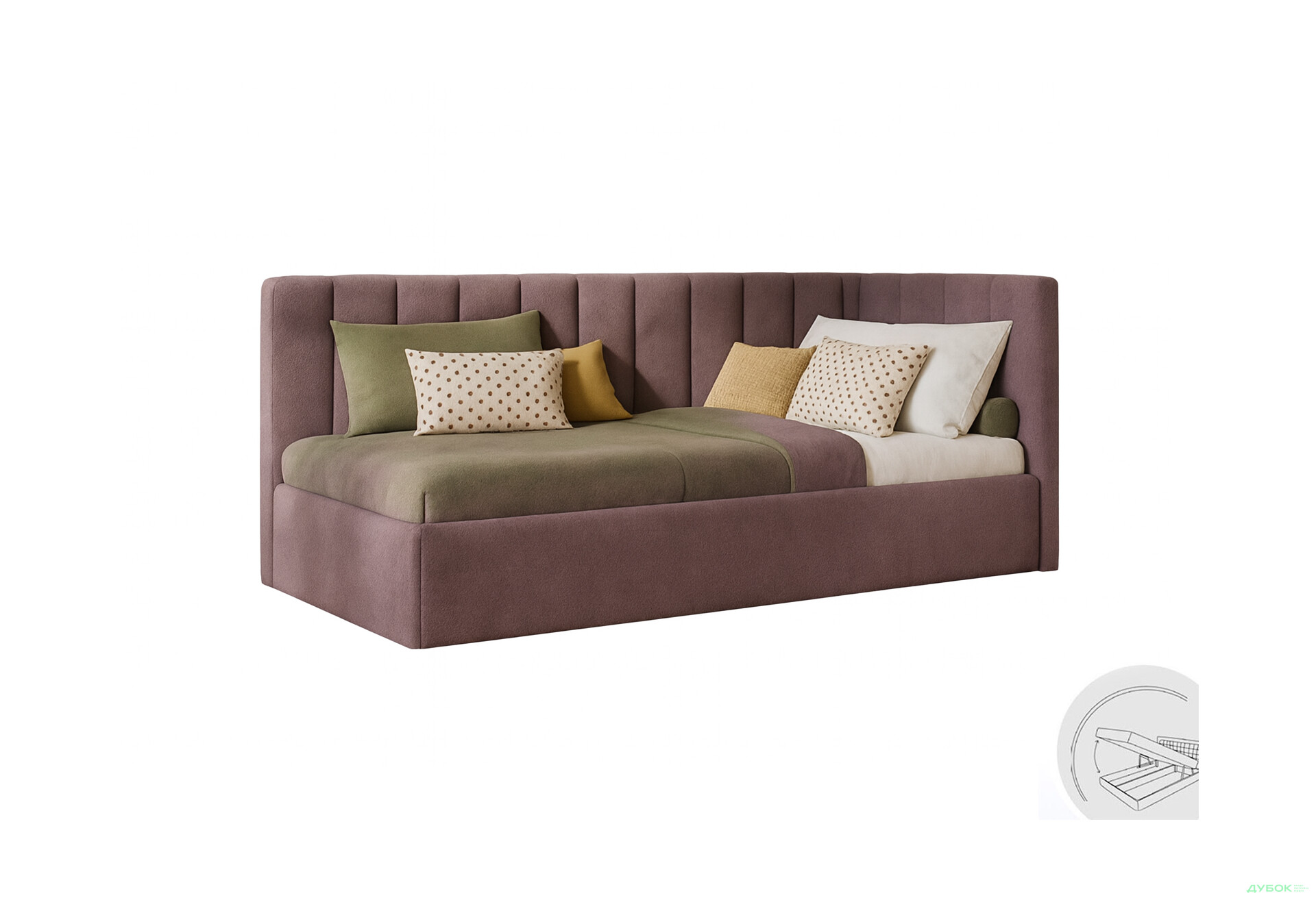 Изображение 1 - Кровать мягкая MiroMark Шайн 90х200 см подъемное лиловое