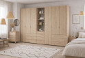 Изображение 2 - Шкаф Doros Гелар 3+3 ДСП 6-дверная с ящиками и пеналом с открытыми полками 292.4 см Дуб сонома