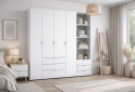 Зображення 2 - Шафа Doros Гелар 4 ДСП 4-дверна з шухлядами та пеналом з відкритими полицями 215 см Білий