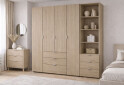 Изображение 2 - Шкаф Doros Гелар 4 ДСП 4-дверная с ящиками и пеналом с открытыми полками 215 см Дуб сонома