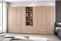 Изображение 2 - Шкаф Doros Гелар 4+4 ДСП 8-дверная с ящиками и пеналом с открытыми полками 370 см Дуб сонома