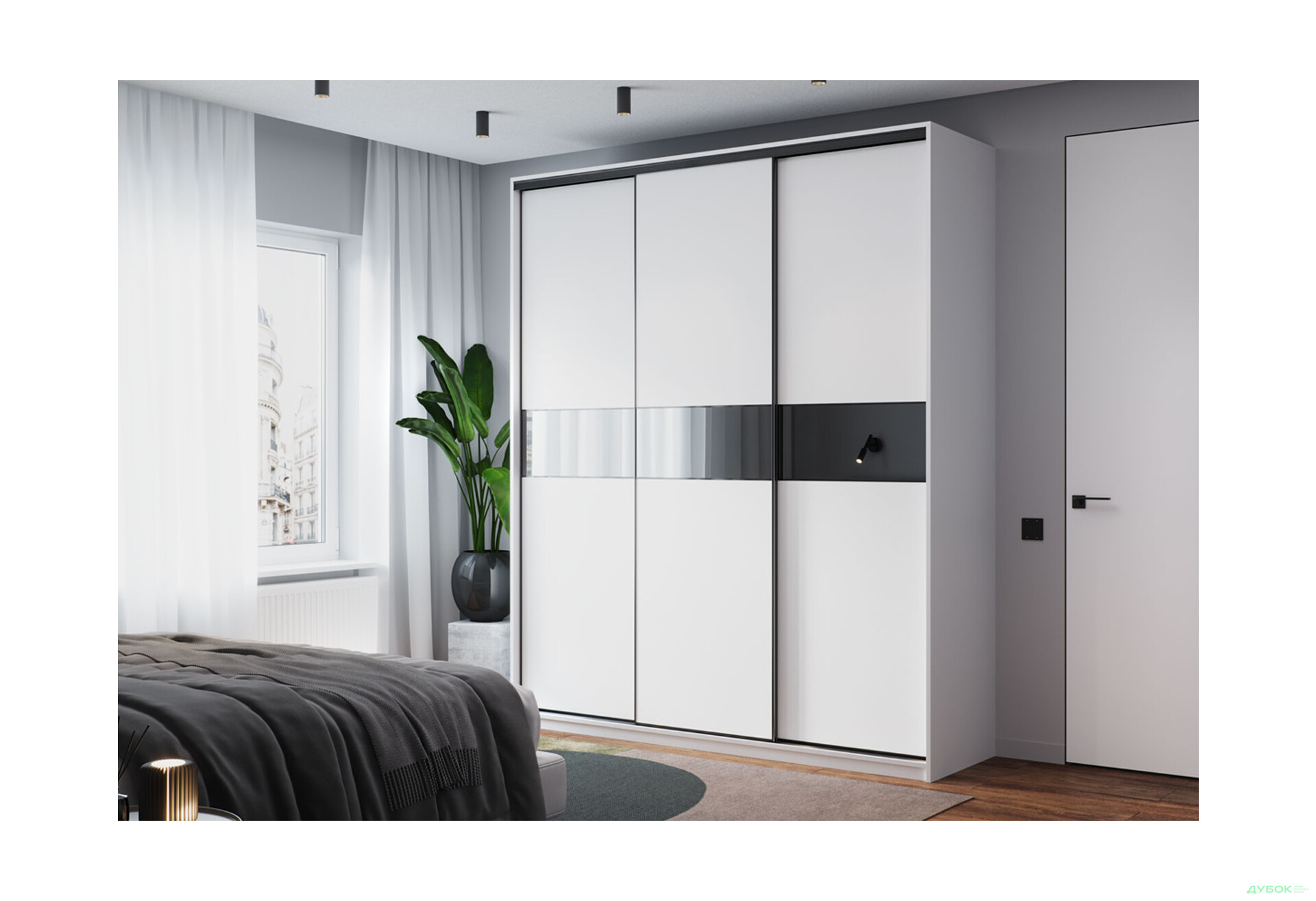 Фасад Ф-590 ДСП комбі / графіт V1 VIP-master - Зображення 2 Зображення 2 - Фасад Ф-590 ДСП комбі / графіт V1 VIP-master