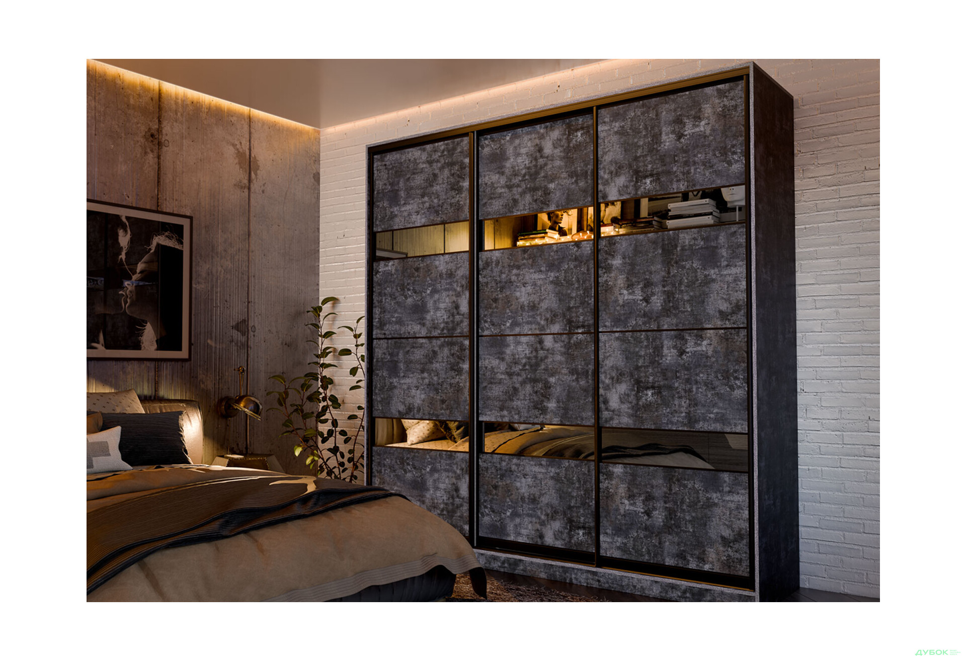 Фасад Ф-590 ДСП комбі / графіт V2 VIP-master - Зображення 2 Зображення 2 - Фасад Ф-590 ДСП комбі / графіт V2 VIP-master