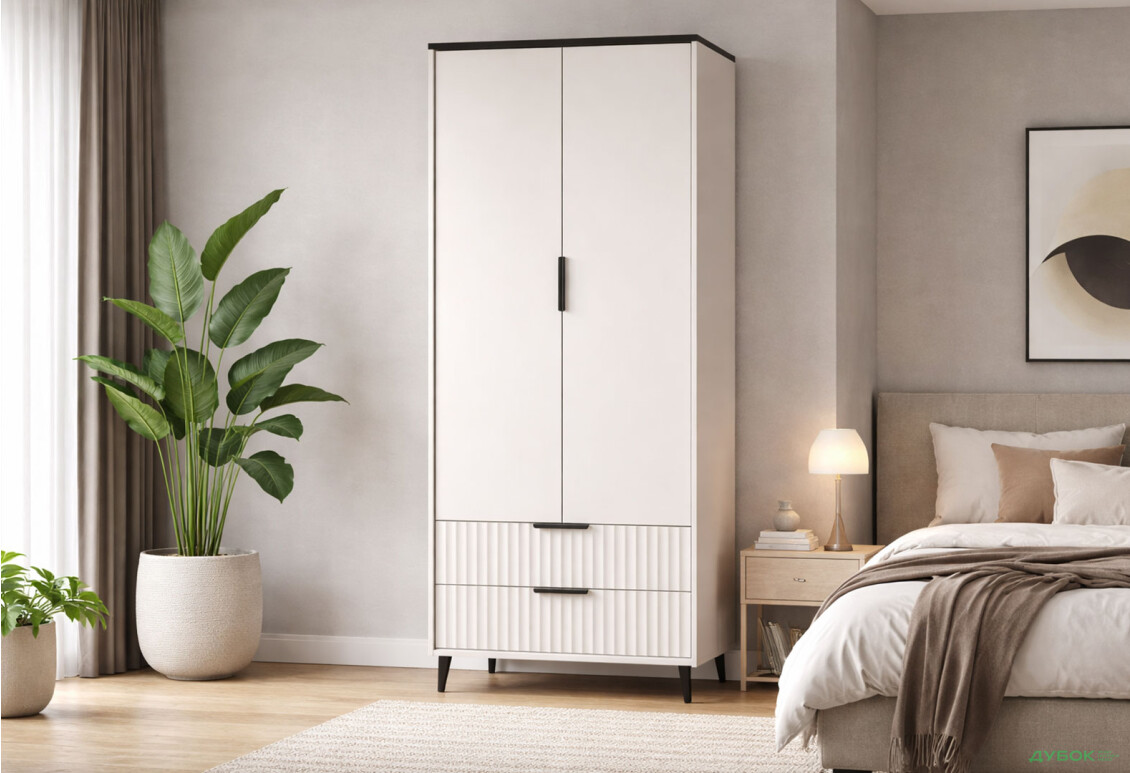 Зображення 2 - Шафа ВМК Фреско SZF2D2S 98 см, кашемір / темний мармур