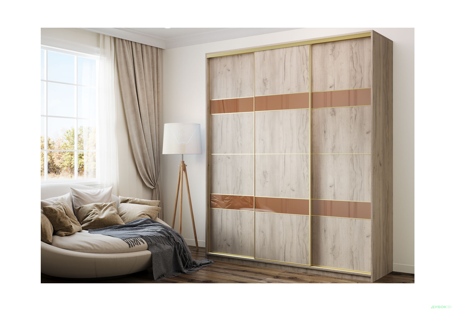 Фасад Ф-850 ДСП комбі / бронза V2 VIP-master - Зображення 2 Зображення 2 - Фасад Ф-850 ДСП комбі / бронза V2 VIP-master