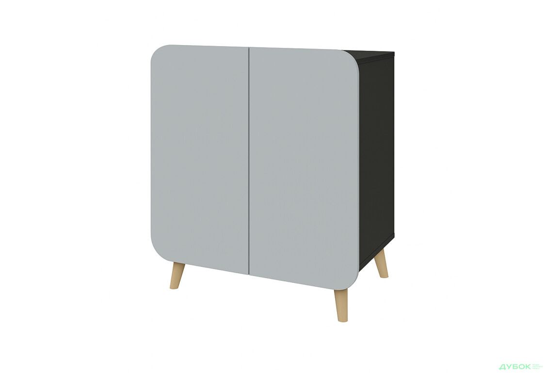 Комод Київський стандарт Руна 2-дверний 66 см антрацит / сірий софт - Зображення 1 Зображення 1 - Комод Київський стандарт Руна 2-дверний 66 см антрацит / сірий софт