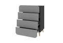 Комод Київський стандарт Руна з 4 шухлядами 66 см антрацит / сірий софт - Зображення 2 Зображення 2 - Комод Київський стандарт Руна з 4 шухлядами 66 см антрацит / сірий софт