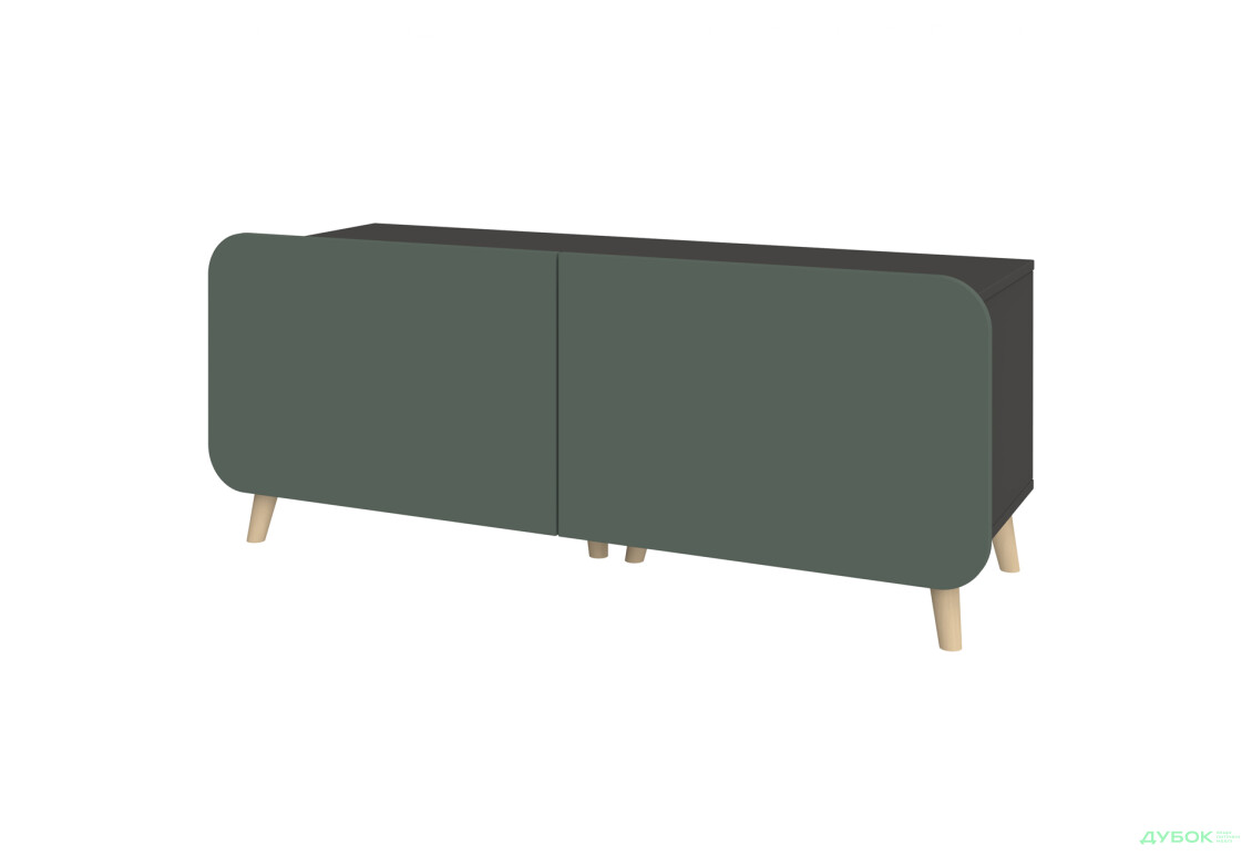 Тумба під ТВ Київський стандарт Руна 2-дверна 126 см антрацит / лагуна софт - Зображення 1 Зображення 1 - Тумба під ТВ Київський стандарт Руна 2-дверна 126 см антрацит / лагуна софт