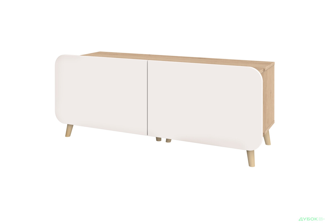 Тумба під ТВ Київський стандарт Руна 2-дверна 126 см дуб рая / білий софт - Зображення 1 Зображення 1 - Тумба під ТВ Київський стандарт Руна 2-дверна 126 см дуб рая / білий софт