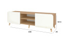 Тумба під ТВ Київський стандарт Руна 2-дверна з полицями 166 см дуб рая / білий софт - Зображення 3 Зображення 3 - Тумба під ТВ Київський стандарт Руна 2-дверна з полицями 166 см дуб рая / білий софт