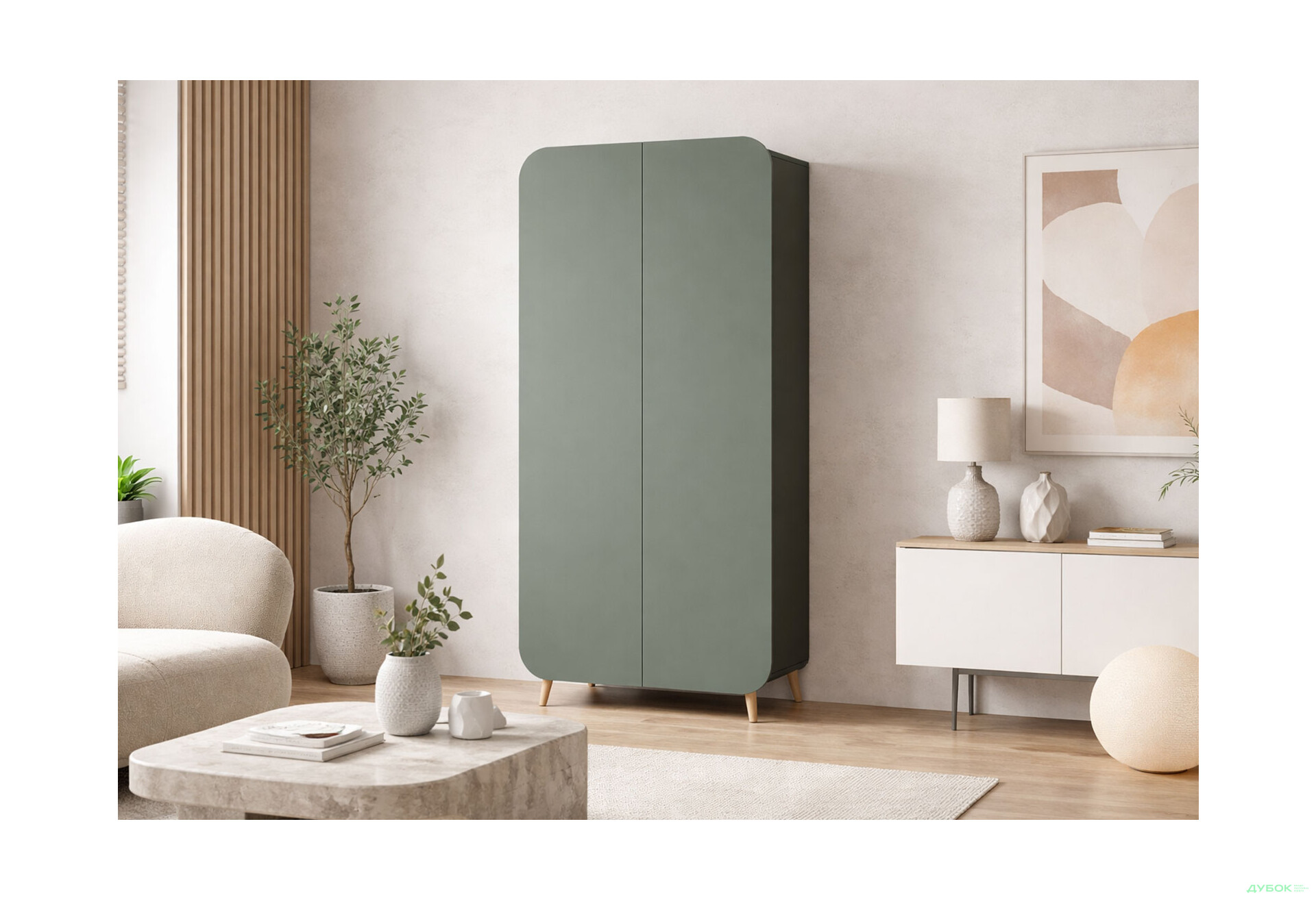 Изображение 2 - Шкаф Киевский стандарт Руна 2-дверный 90 см антрацит / лагуна софт