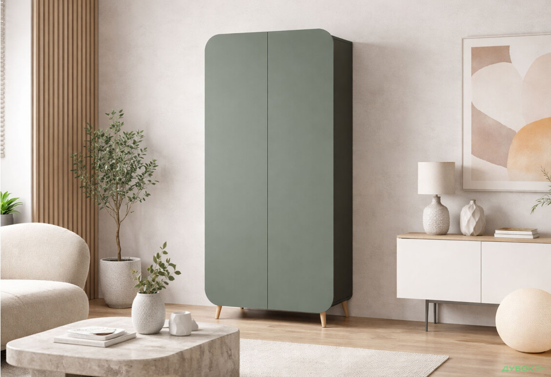 Изображение 2 - Шкаф Киевский стандарт Руна 2-дверный 90 см антрацит / лагуна софт