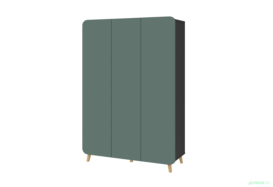 Шкаф Киевский стандарт Руна 3-дверный 126.5 см антрацит / лагуна софт - Изображение 1 Изображение 1 - Шкаф Киевский стандарт Руна 3-дверный 126.5 см антрацит / лагуна софт