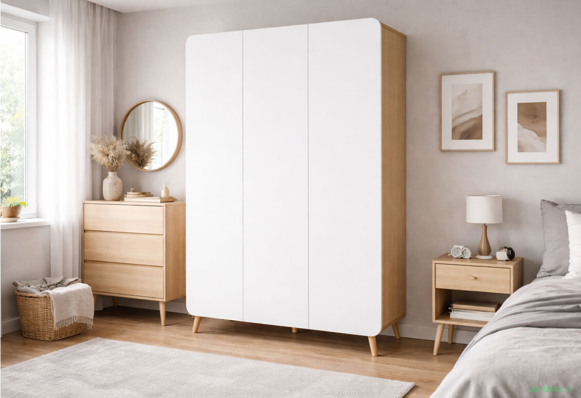 Изображение 2 - Шкаф Киевский стандарт Руна 3-дверный 126.5 см дуб рая / белый софт