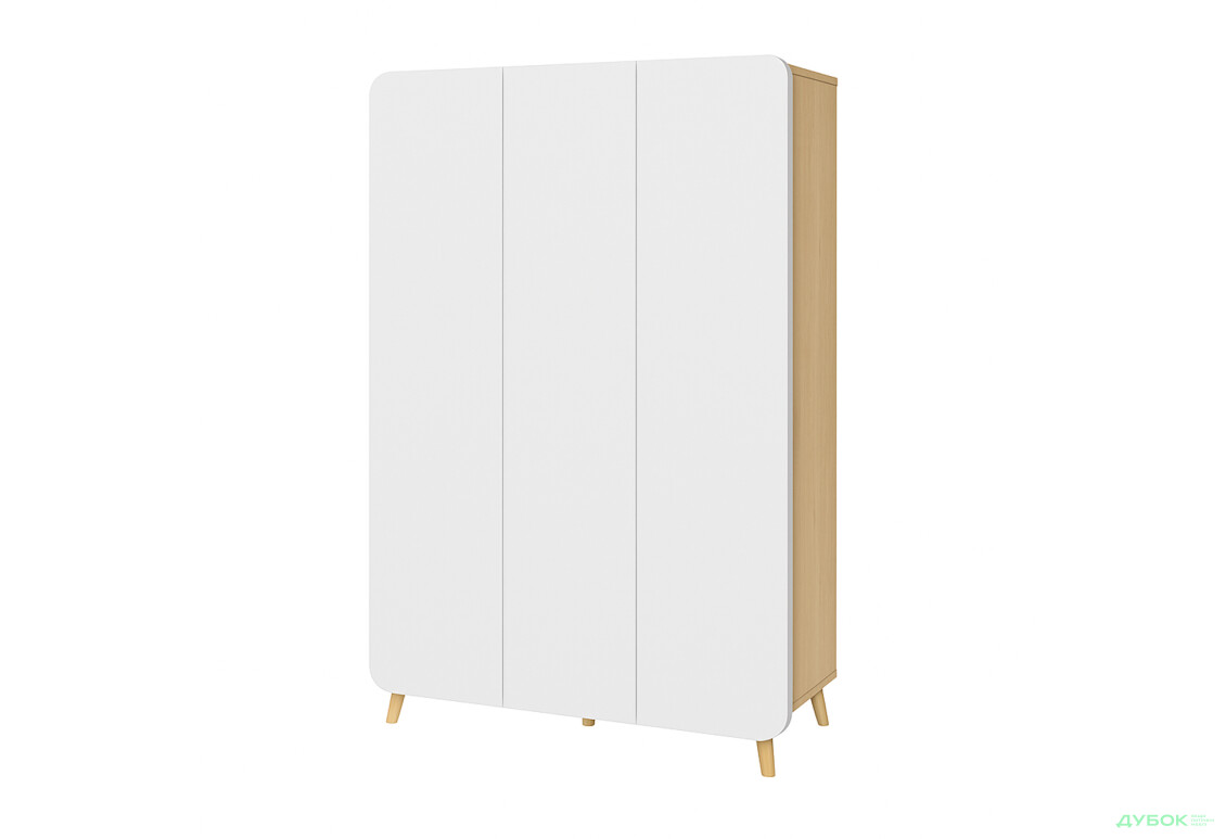 Шафа Київський стандарт Руна 3-дверна 126.5 см дуб рая / білий софт - Зображення 1 Зображення 1 - Шафа Київський стандарт Руна 3-дверна 126.5 см дуб рая / білий софт