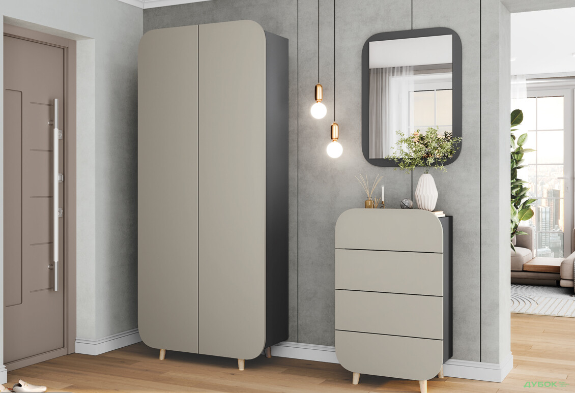 Комплект у передпокій Київський стандарт Руна антрацит / лагуна софт - Зображення 1 Зображення 1 - Комплект у передпокій Київський стандарт Руна антрацит / лагуна софт