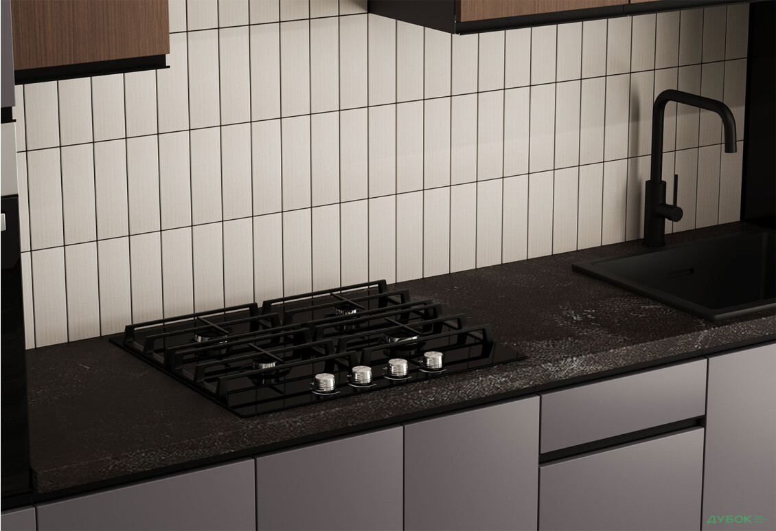 Кухня VIP-master Прайм Люкс / Лори Люкс 320 см, платиновый матовый / орех браун V - Изображение 3 Изображение 3 - Кухня VIP-master Прайм Люкс / Лори Люкс 320 см, платиновый матовый / орех браун V