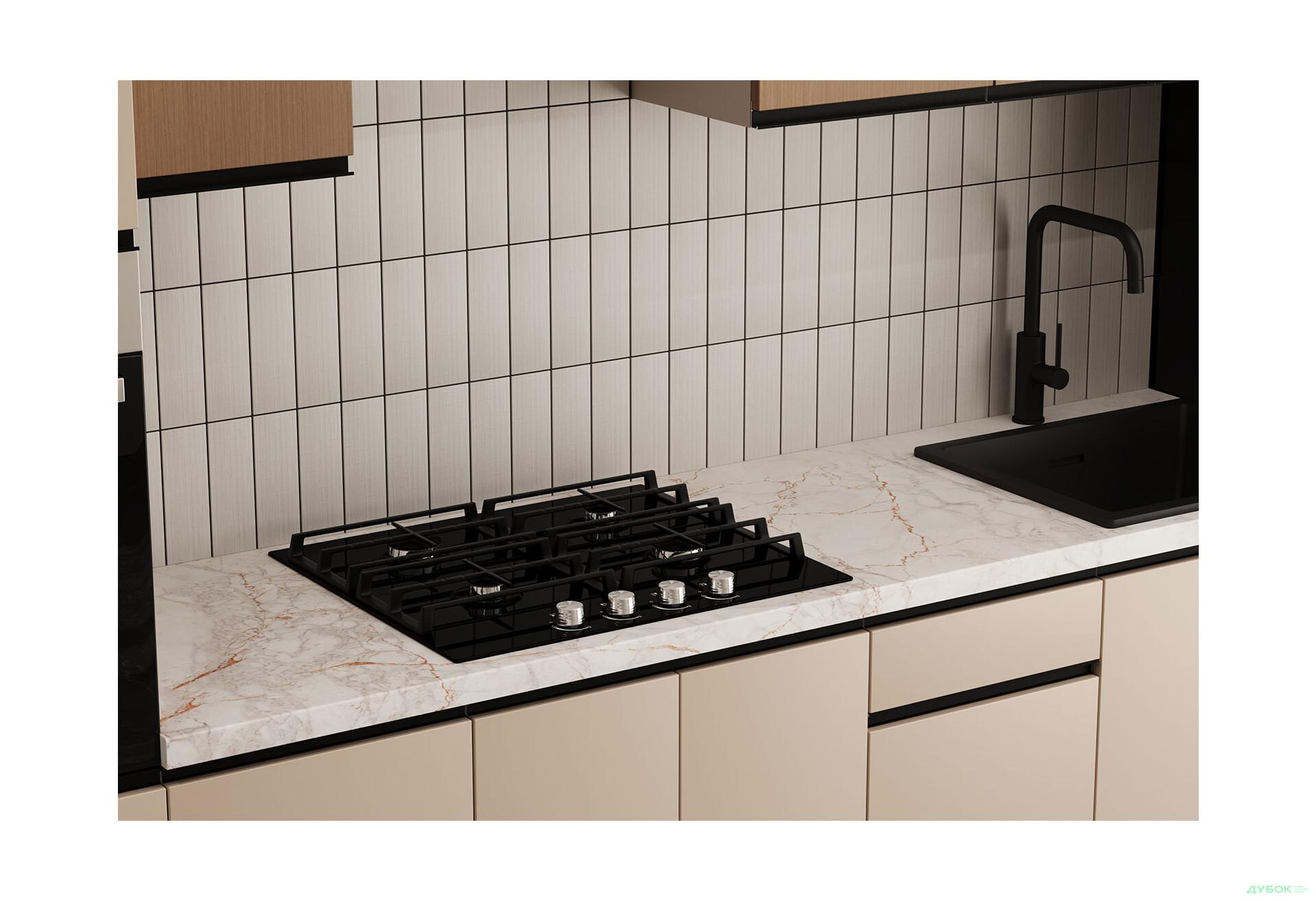 Кухня VIP-master Прайм Люкс / Лори Люкс 320 см, бежевый матовый / дуб элегант V - Изображение 3 Изображение 3 - Кухня VIP-master Прайм Люкс / Лори Люкс 320 см, бежевый матовый / дуб элегант V