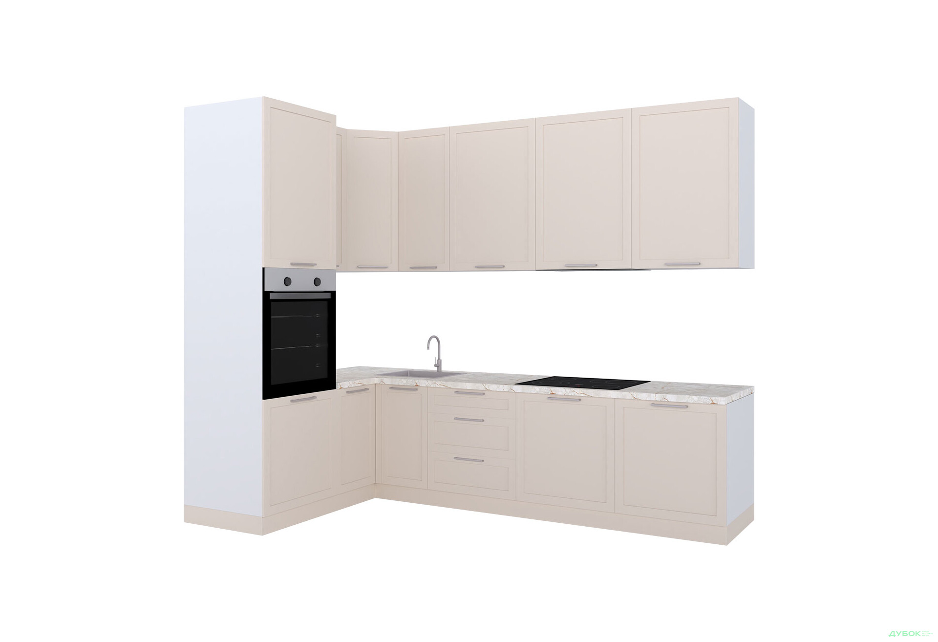Кухня МироМарк Винтаж / Vintage 280х160 см полумат слоновая кость RAL 1013 - Изображение 4 Изображение 4 - Кухня МироМарк Винтаж / Vintage 280х160 см полумат слоновая кость RAL 1013