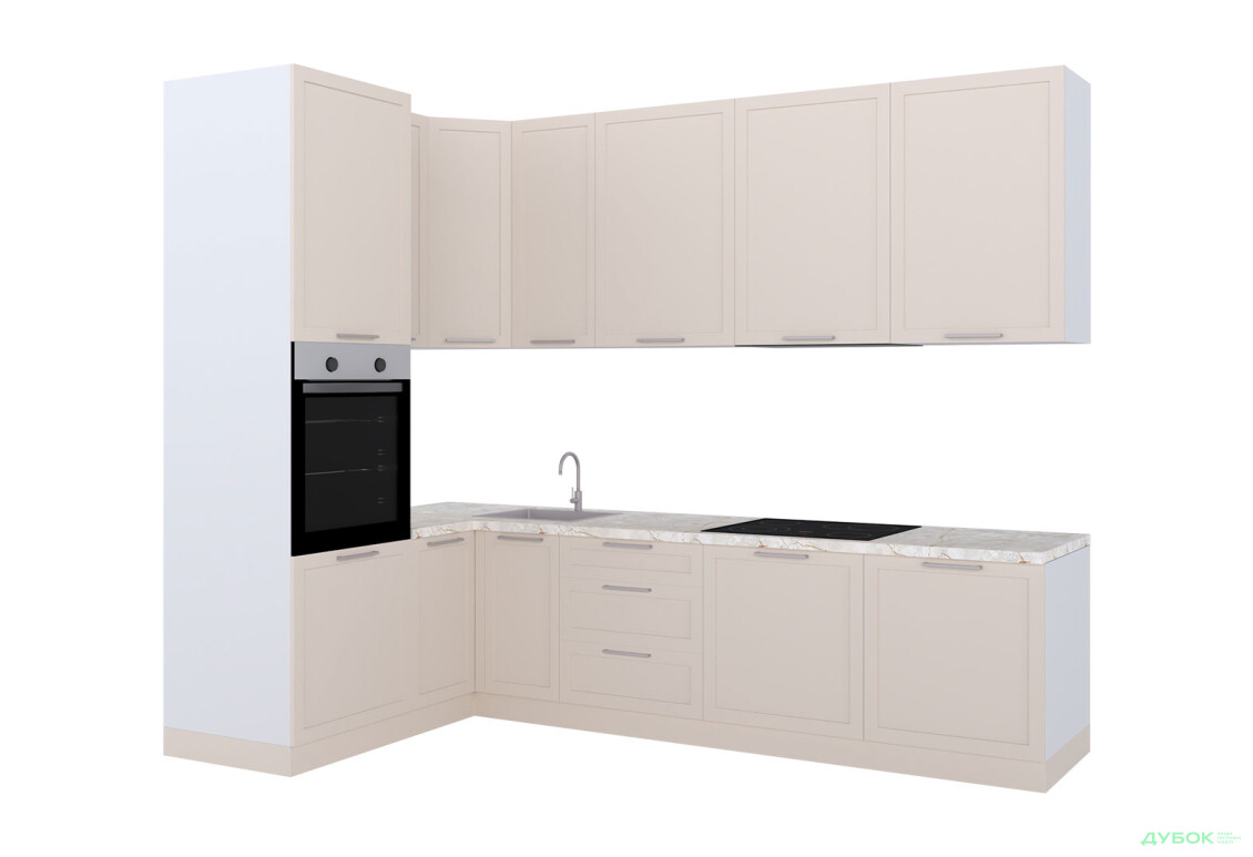 Кухня МироМарк Винтаж / Vintage 280х160 см полумат слоновая кость RAL 1013 - Изображение 4 Изображение 4 - Кухня МироМарк Винтаж / Vintage 280х160 см полумат слоновая кость RAL 1013