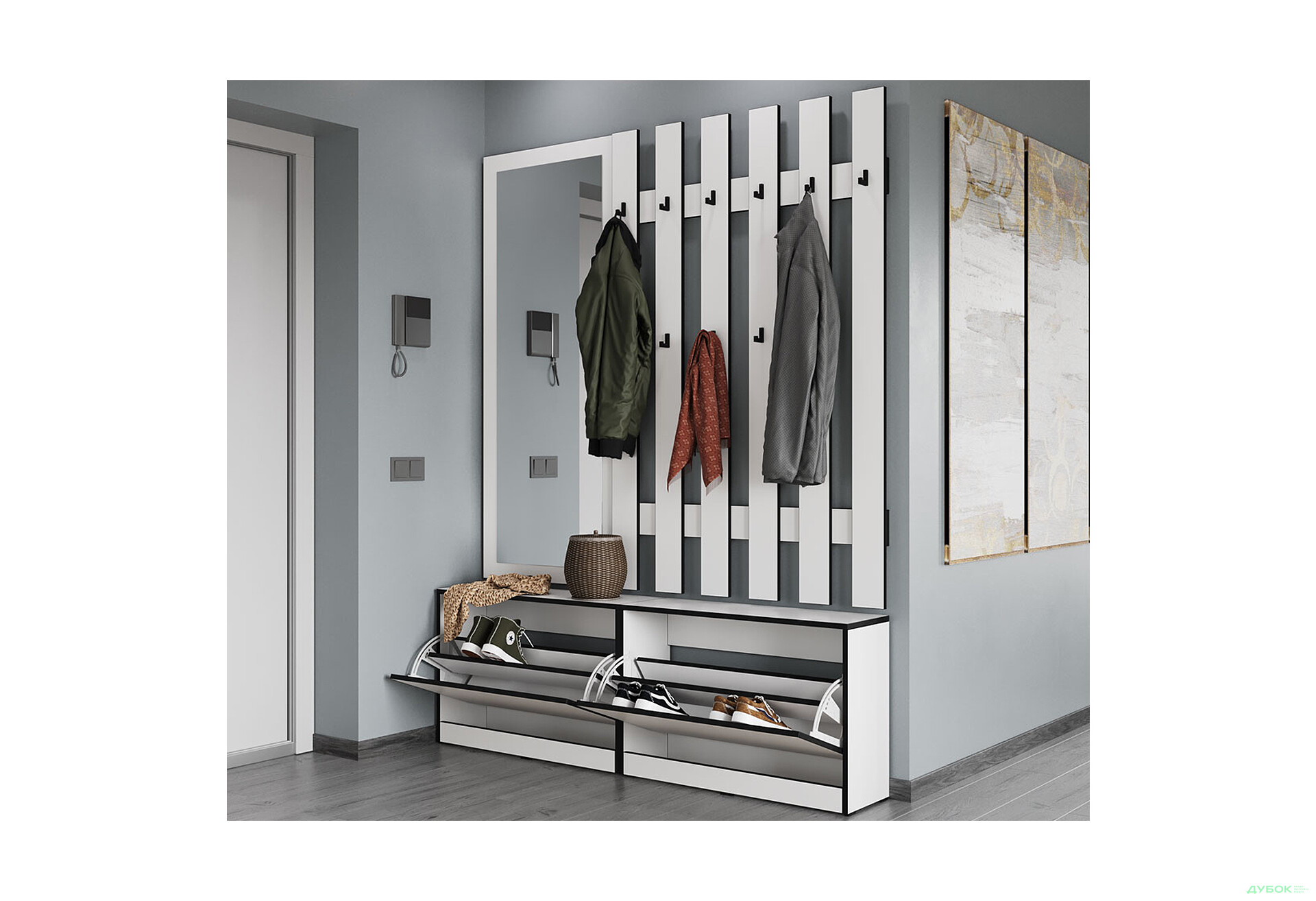 Передпокій Moreli Корнелія 1.6 м білий - Зображення 2 Зображення 2 - Передпокій Moreli Корнелія 1.6 м білий