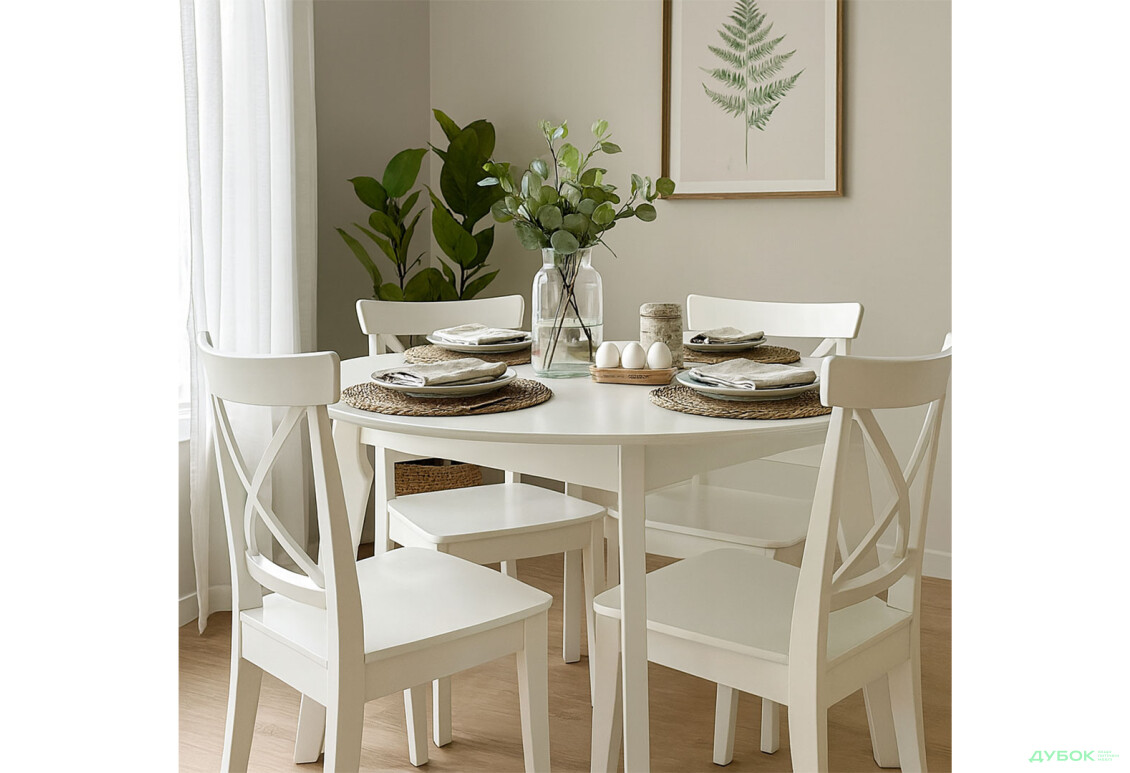 Изображение 2 - Стол обеденный Марс круглый 100+40 white, раскладной