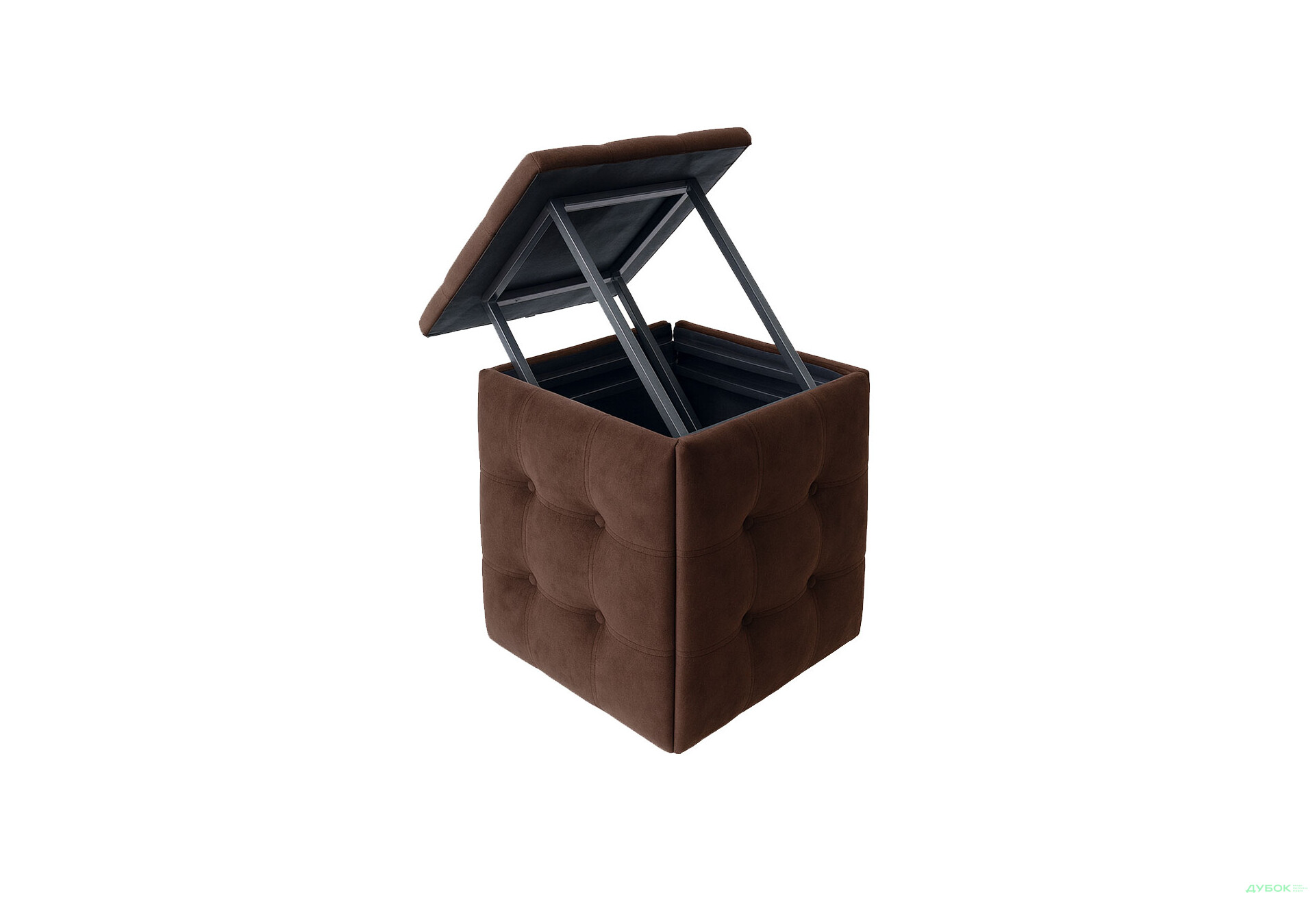 Зображення 3 - Пуф-трансформер Kredens furniture 5в1 50x50 см, Чорний метал / Коричневий 2299
