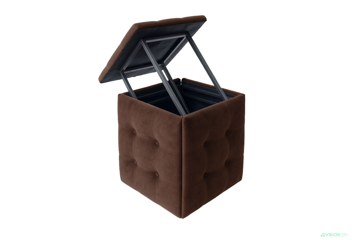 Зображення 3 - Пуф-трансформер Kredens furniture 5в1 50x50 см, Чорний метал / Коричневий 2299