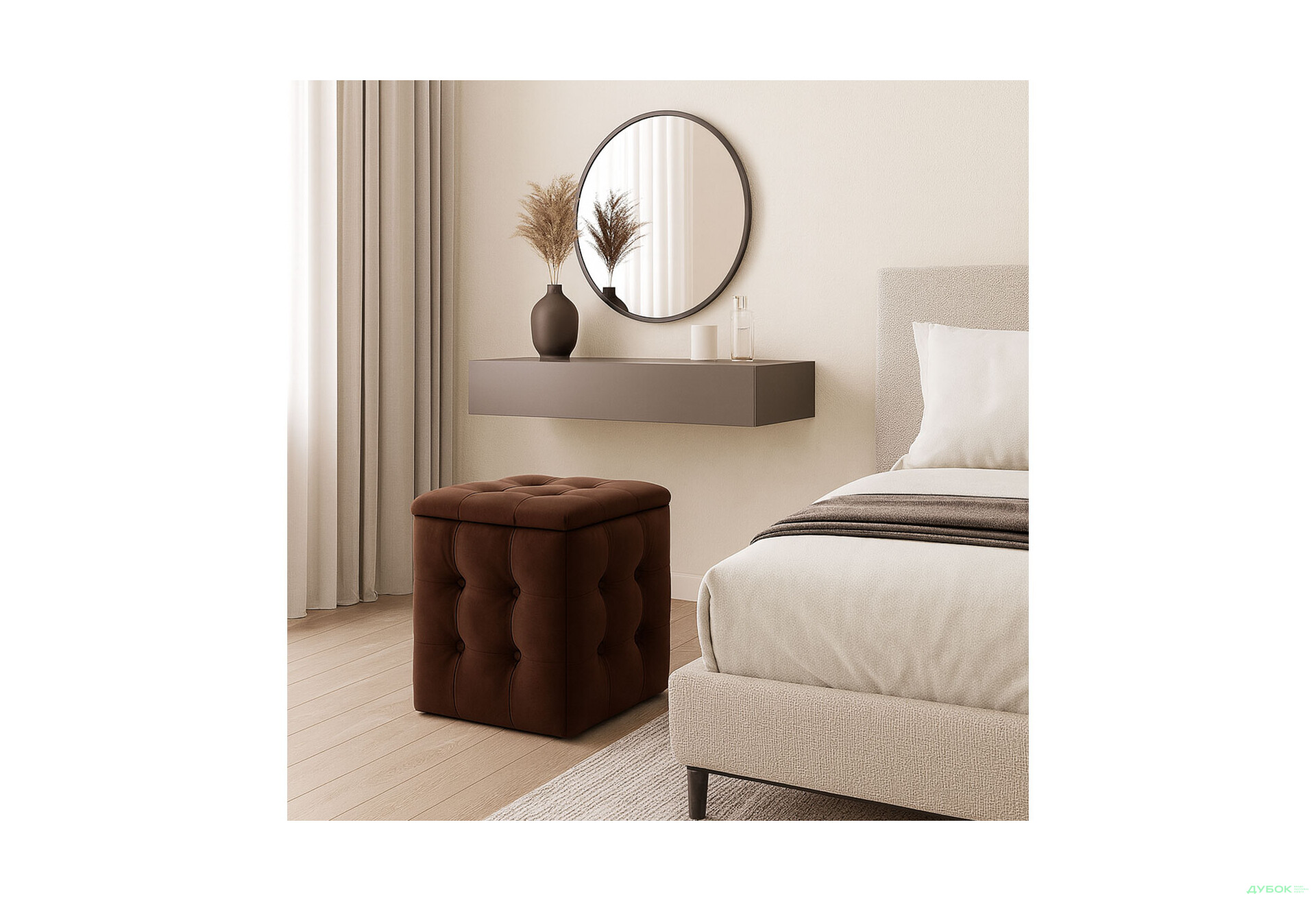 Зображення 2 - Пуф-трансформер Kredens furniture 5в1 50x50 см, Чорний метал / Коричневий 2299