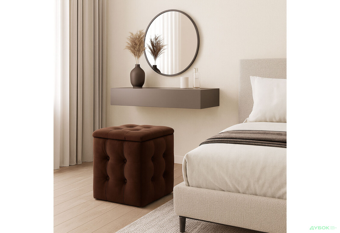 Зображення 2 - Пуф-трансформер Kredens furniture 5в1 50x50 см, Чорний метал / Коричневий 2299