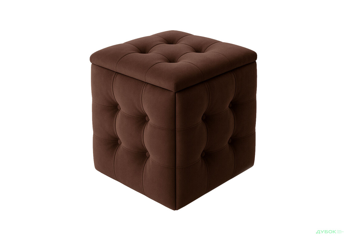 Пуф-трансформер Kredens furniture 5в1 50x50 см, Чорний метал / Коричневий 2299