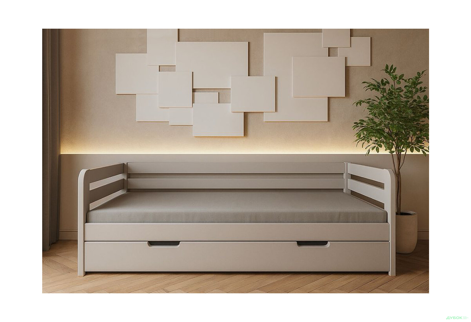 Изображение 2 - Кровать Arbor Drev Немо 90х200, сосна, кашемир