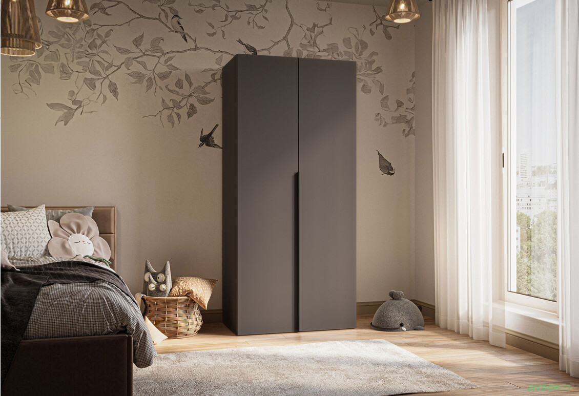 Зображення 2 - Шафа Garant Соло 2D_Sh з полицями 90 см, графіт