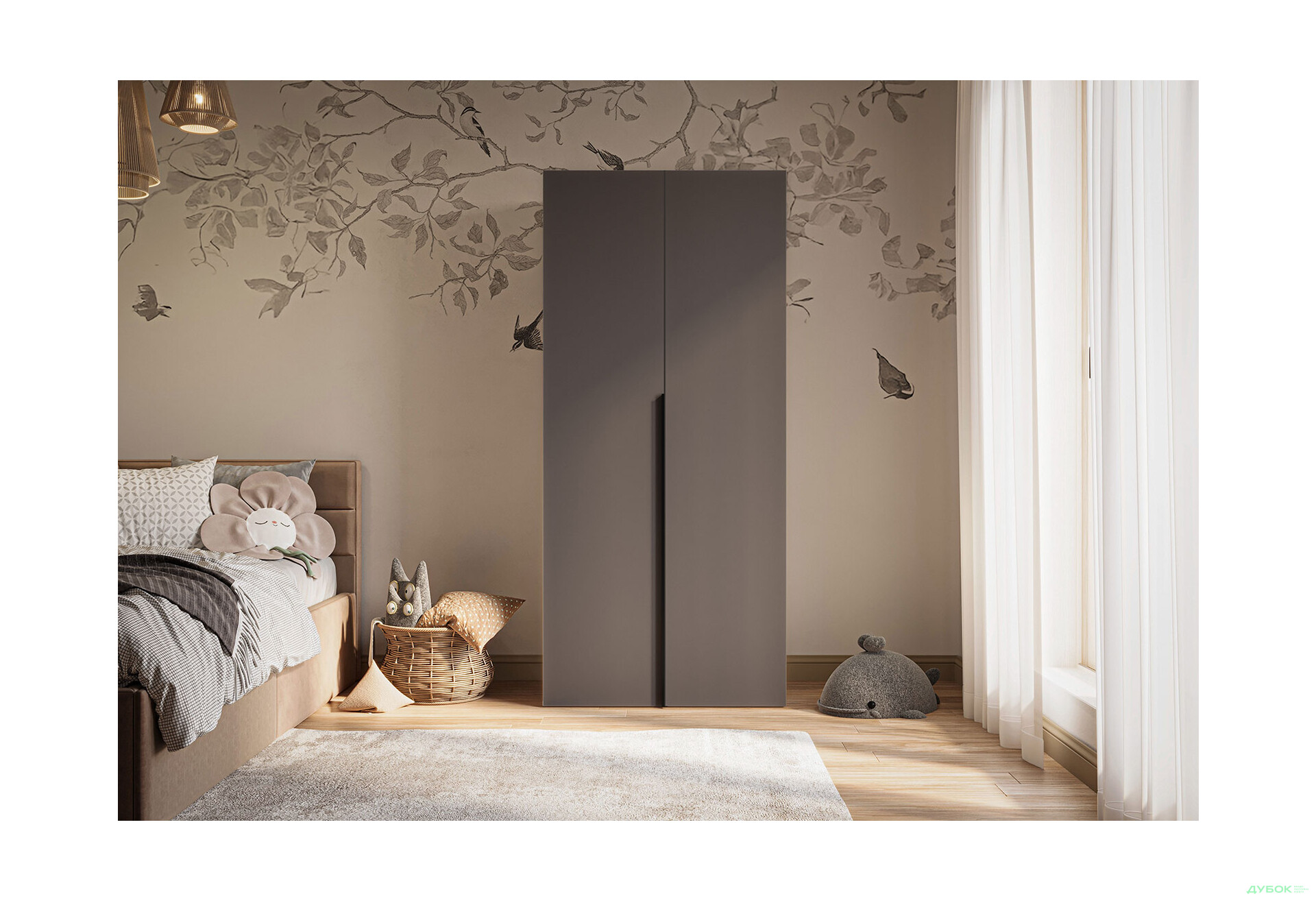 Зображення 3 - Шафа Garant Соло 2D_Sh з полицями 90 см, графіт