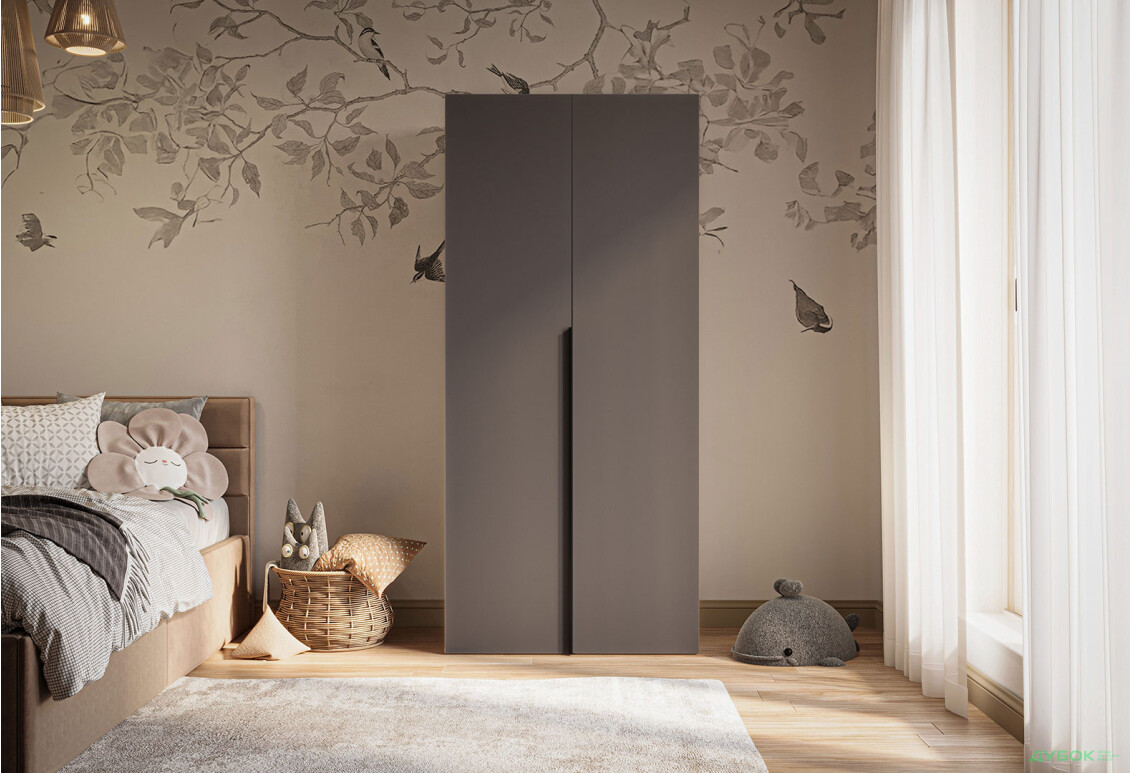 Зображення 3 - Шафа Garant Соло 2D_Sh з полицями 90 см, графіт