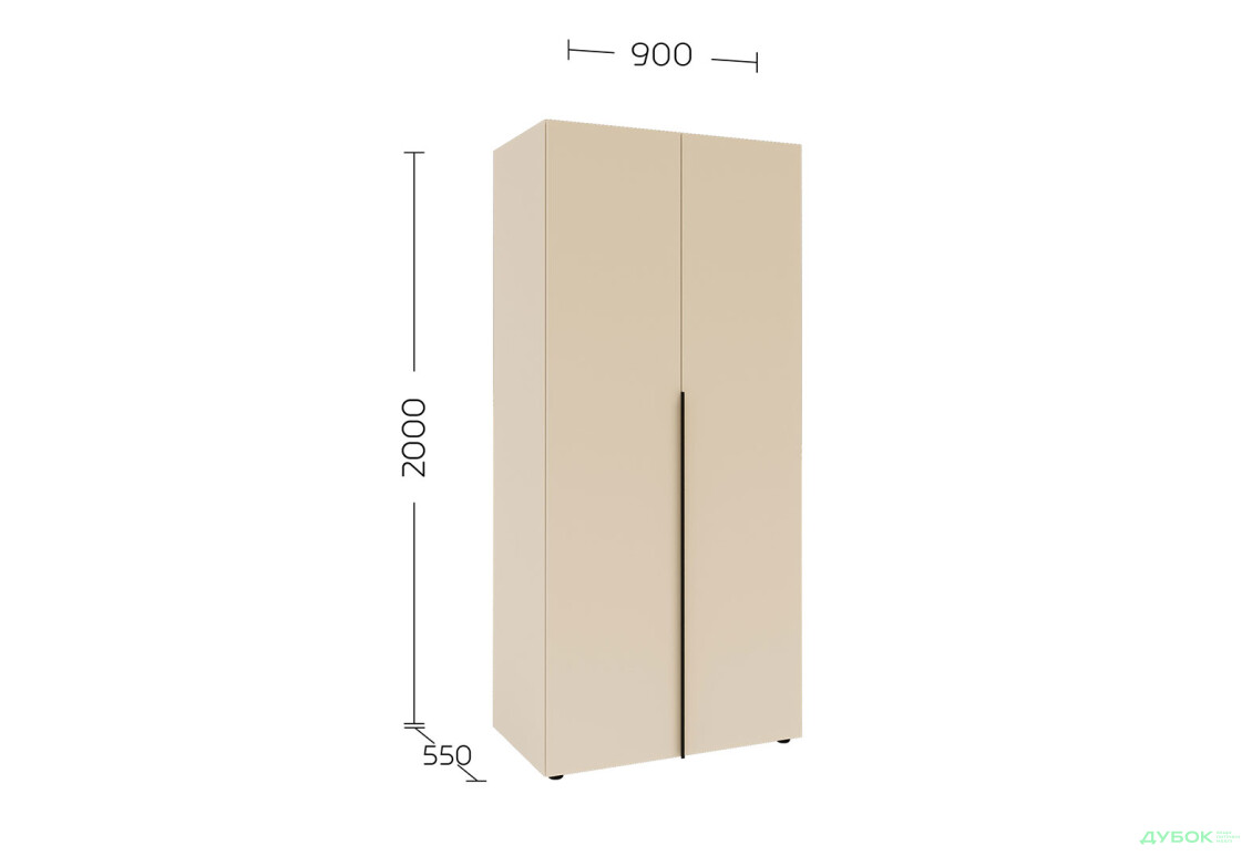 Изображение 10 - Шкаф Garant Соло 2D_Sh с полками 90 см, кашемир