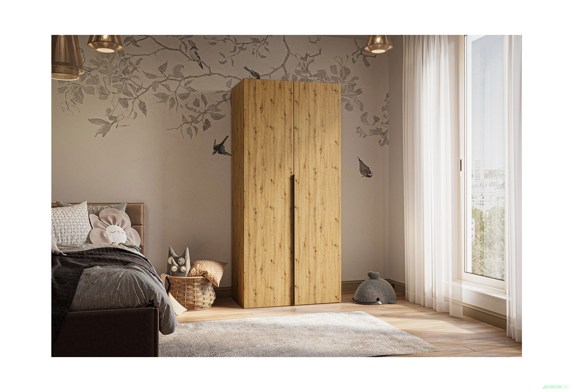 Изображение 2 - Шкаф Garant Соло 2D_Sh с полками 90 см, дуб артизан