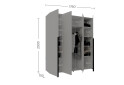 Изображение 5 - Шкаф Garant Соло 4D со штангой и полками побокам 176 см, серая мышка