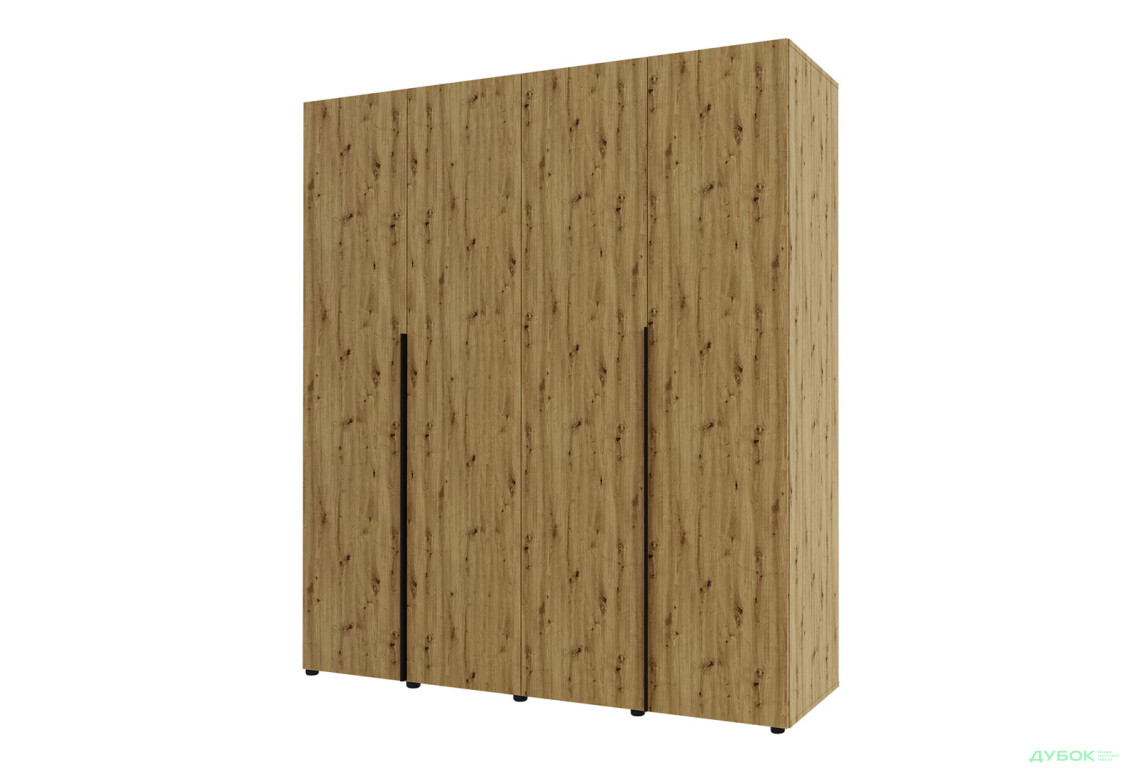 Шкаф Garant Соло 4D с полками і штангами побокам 176 см, дуб артизан