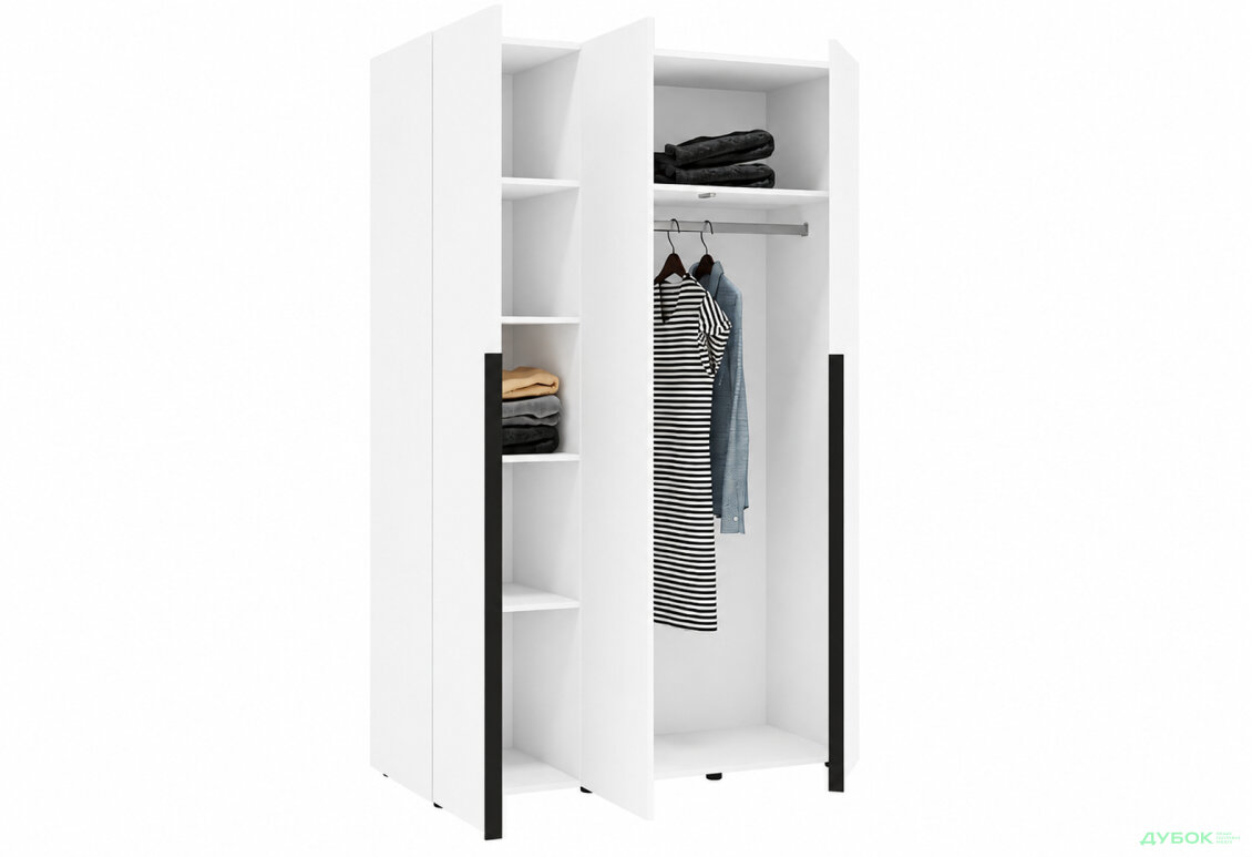 Изображение 3 - Шкаф Соло 3D со штангой и полками 132 см, нимфея альба