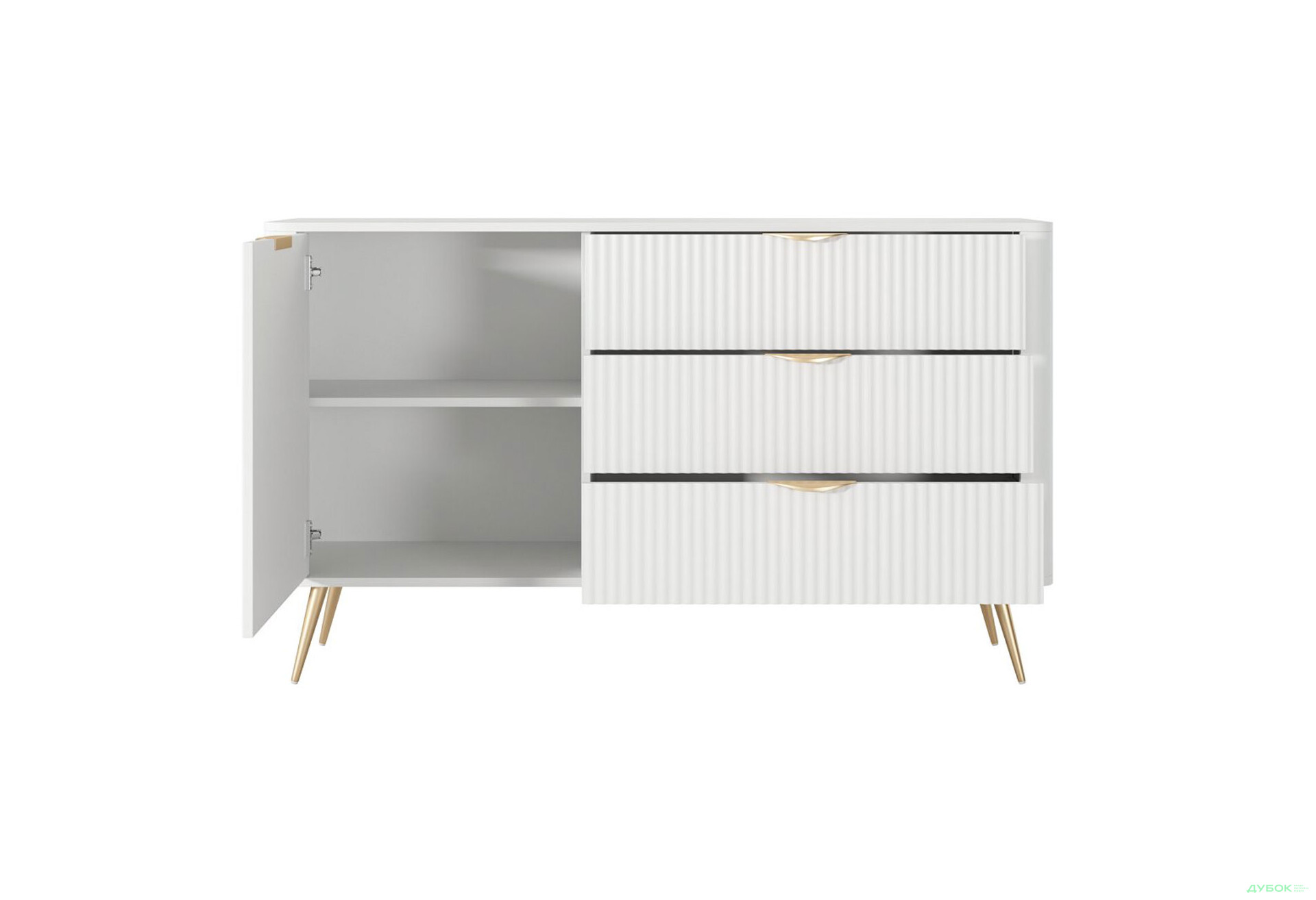 Изображение 5 - Комод Perfect Home Ланте / Lante 1-дверный с 3 ящиками 138 см, белый, золотые ножки