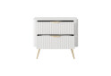 Зображення 5 - Приліжкова тумба Perfect Home Ланте / Lante з 2 шухлядами 63 см, білий, золоті ніжки