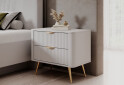 Зображення 3 - Приліжкова тумба Perfect Home Ланте / Lante з 2 шухлядами 63 см, білий, золоті ніжки