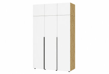 Шафа Соло 3D з антресоллю, полицями і штангою 132 см, дуб артизан / німфея альба