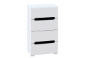 Зображення 2 - Комод Світ Меблів Бянко з 4 шухлядами 60 см Білий з чорною вставкою