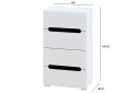 Зображення 3 - Комод Світ Меблів Бянко з 4 шухлядами 60 см Білий з чорною вставкою