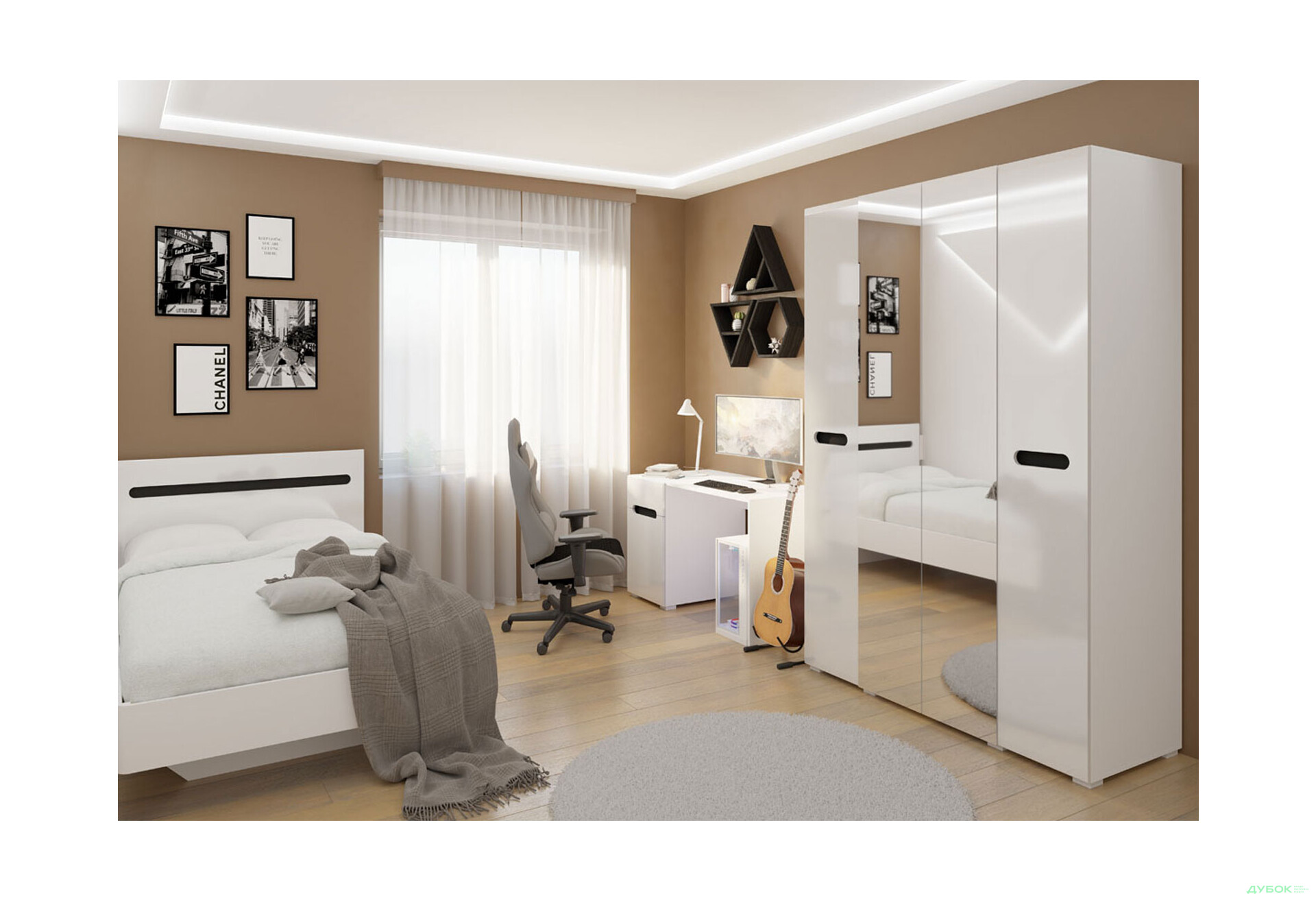 Изображение 2 - Кровать Svit Mebliv Бьянко (без каркаса) 90х200 см, Белая с черной вставкой